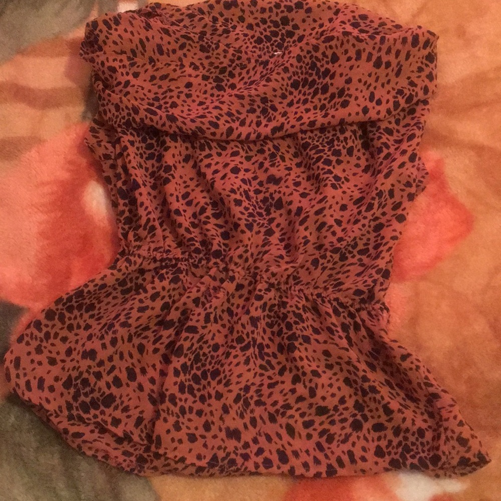 Brown and black leopard print top